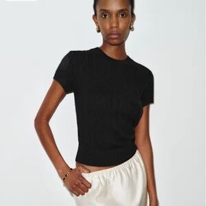 Reformation Darcy Cashmere Short Sleeve Tee